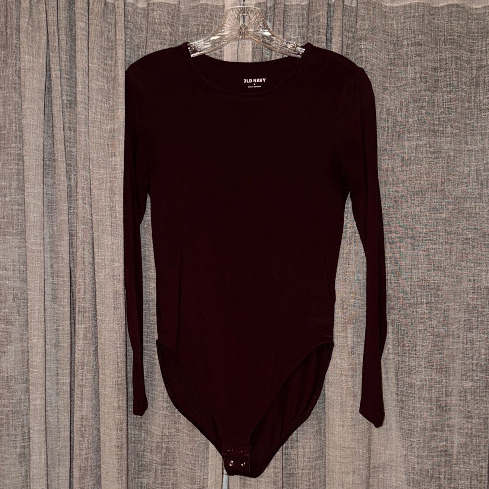 Old Navy Deep Red Long Sleeve Bodysuit